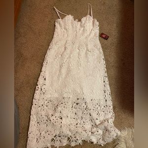 S Express white laced sun dress